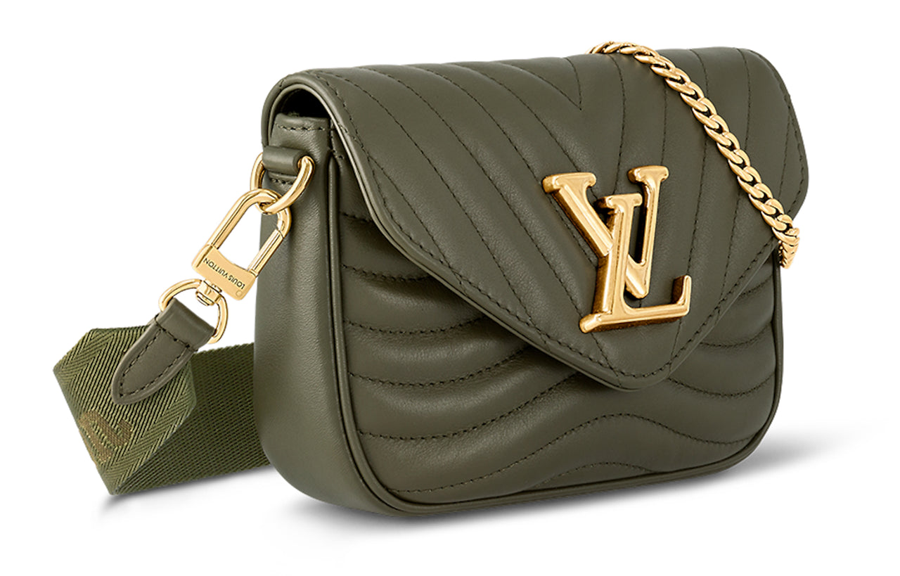 LOUIS VUITTON New Wave Calfskin Shoulder Bag Crossbody Bag Women's Khaki Green