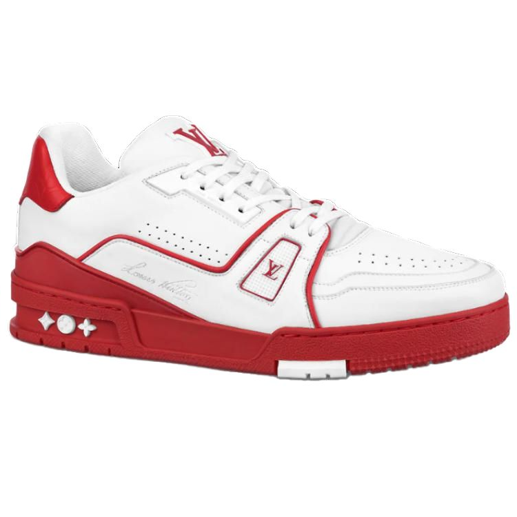 LOUIS VUITTON Lv Trainers 'White With Red'