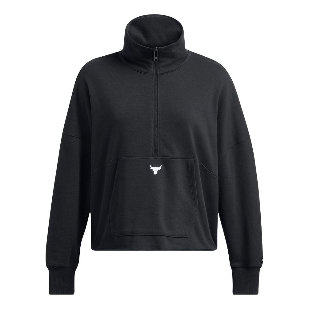 (WMNS) Under Armour Project Rock Half Zip Top 'Black' 1387760-001