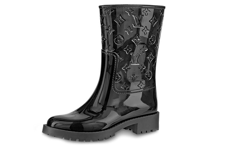 LOUIS VUITTON Drops Flat Half Boots 'Black' Women's