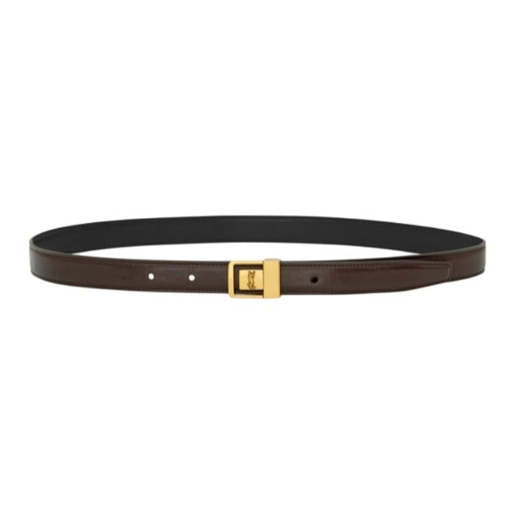SAINT LAURENT - Leather Belts Women's Brown Width: 2CM