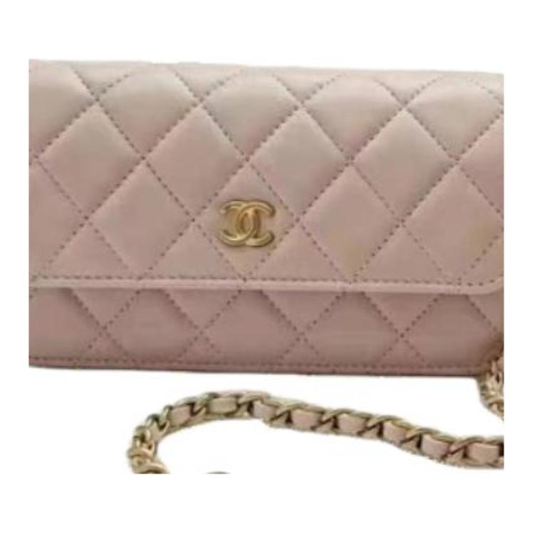 CHANEL WOC Sheepskin Shoulder Bag, Crossbody Bag Women's Pink