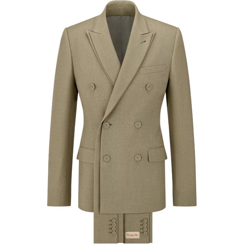DIOR Business Suits Coats Men's Brown Green