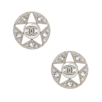 CHANEL Stud Earrings Women's Silver