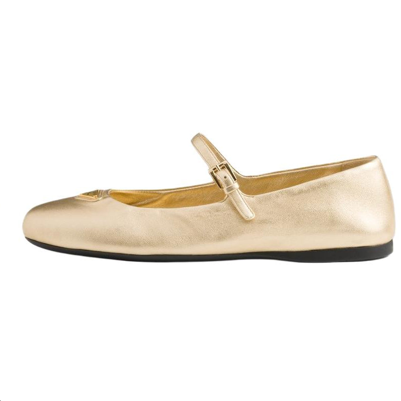 PRADA Mordoré Mary Jane Shoes Women's Gold