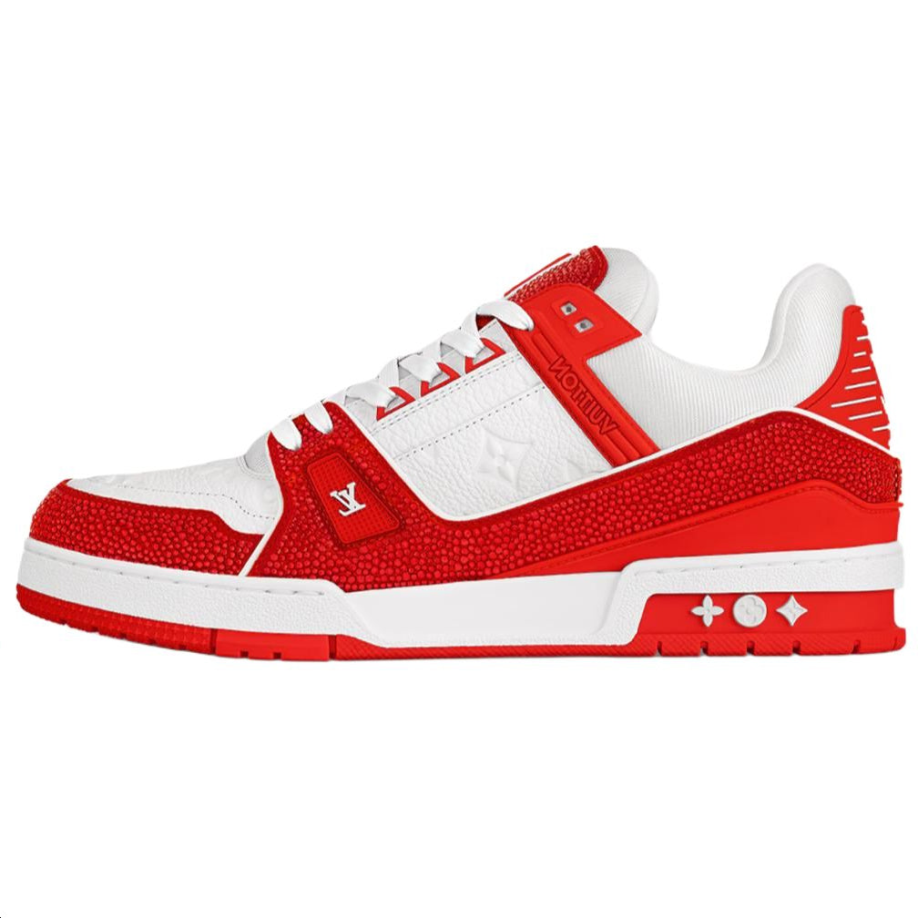 LOUIS VUITTON Trainer Low-Top Skateboard Shoes Women's Red