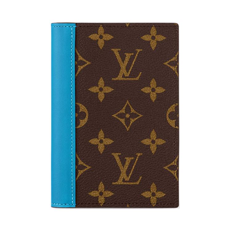 LOUIS VUITTON Colormania Coated Canvas Passport Holder Men's Blue & Brown