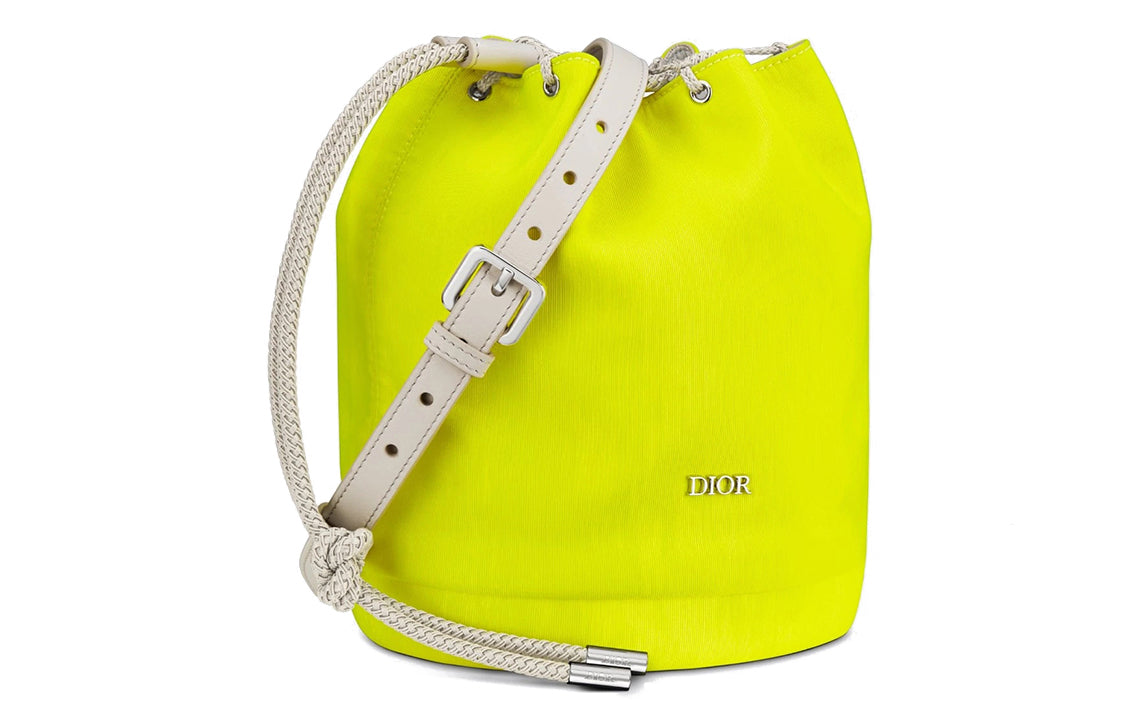 DIOR Canvas Handbag Mini Men's Fluorescent Yellow