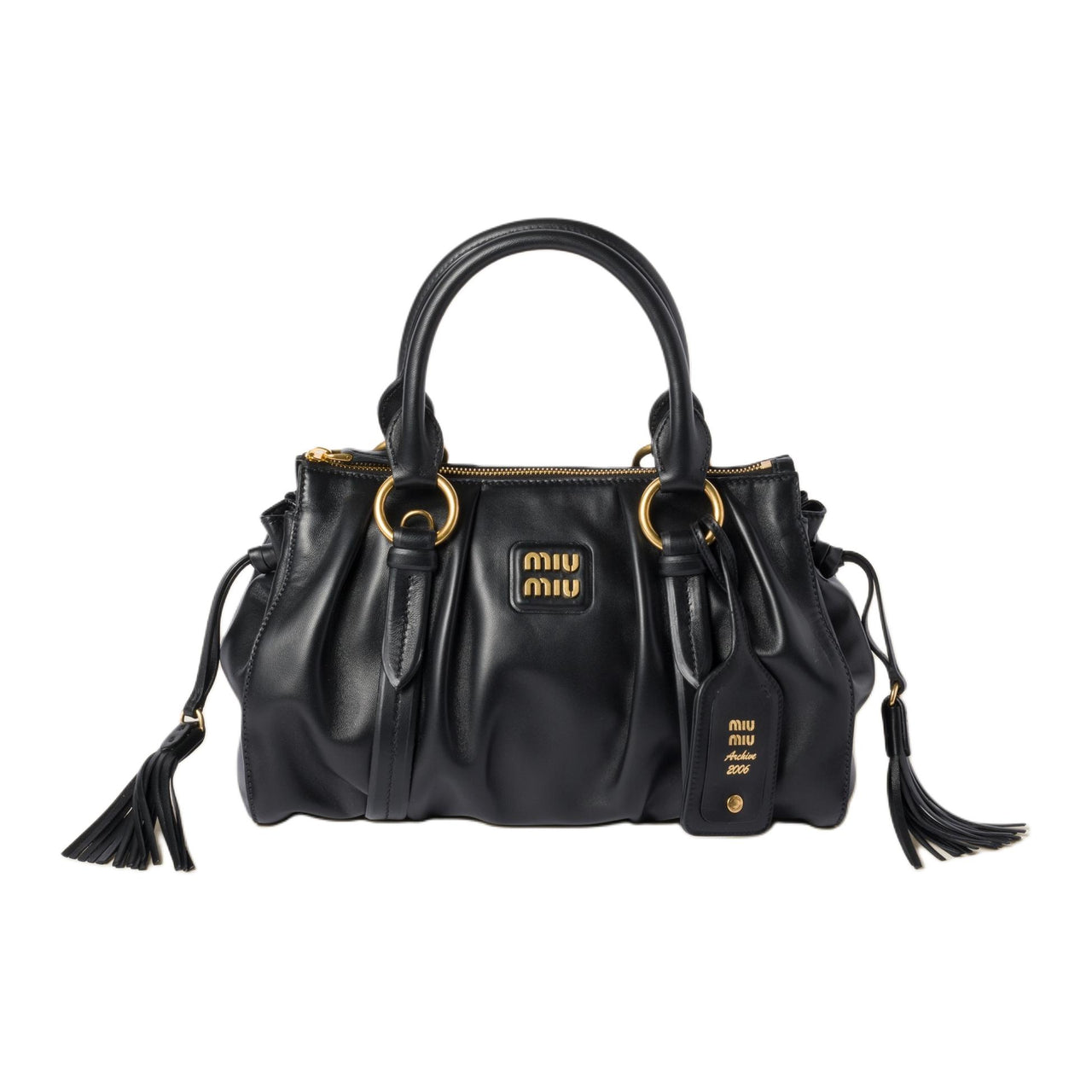 MIU MIU Leather Shoulder Bag, Crossbody Bag, Handbag Women's Black