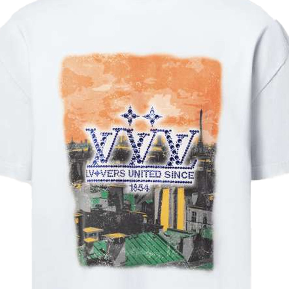 LOUIS VUITTON Embellished Graphic Cotton T-Shirt