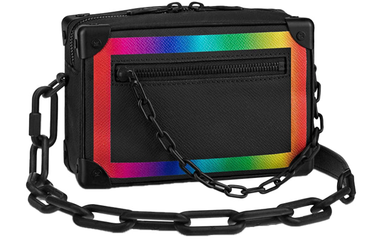 LOUIS VUITTON Soft Trunk Taiga Mini Black/Rainbow