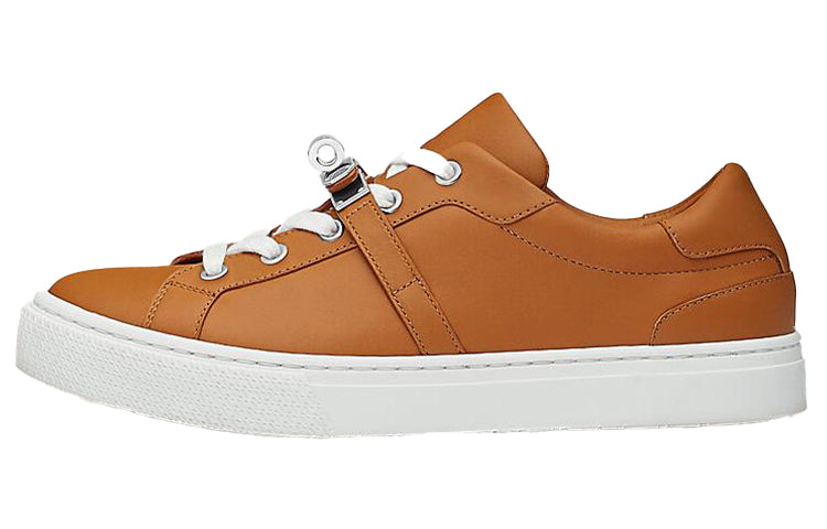 HERMES Day Sneakers Low Top Stylish Skateboarding Shoes Women's Brown