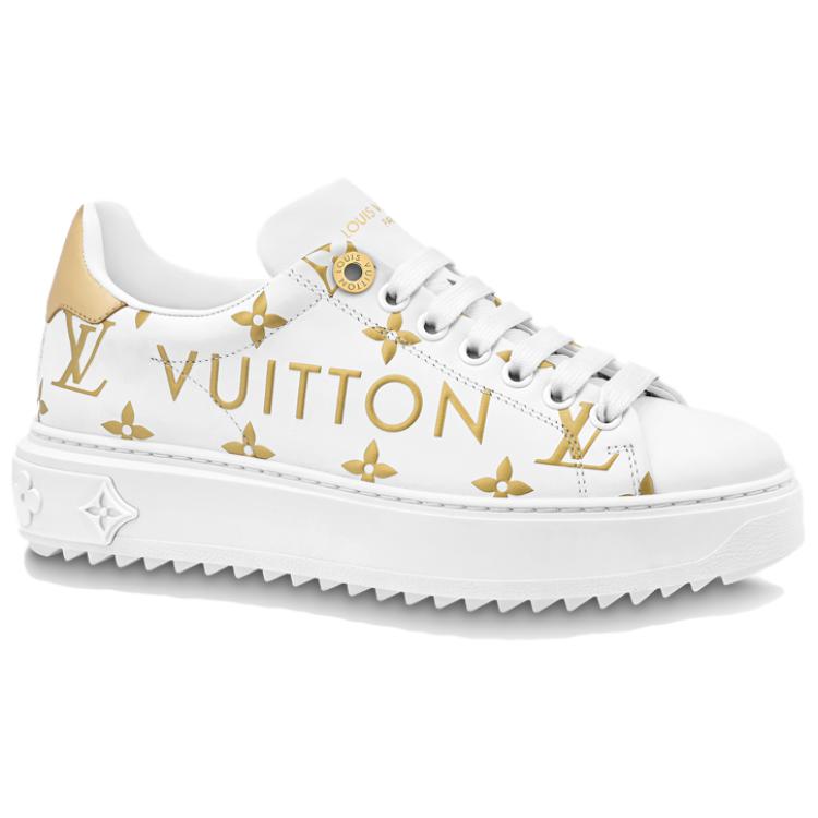 LOUIS VUITTON Time Out Sneakers 'White With Gold Monogram' Women's