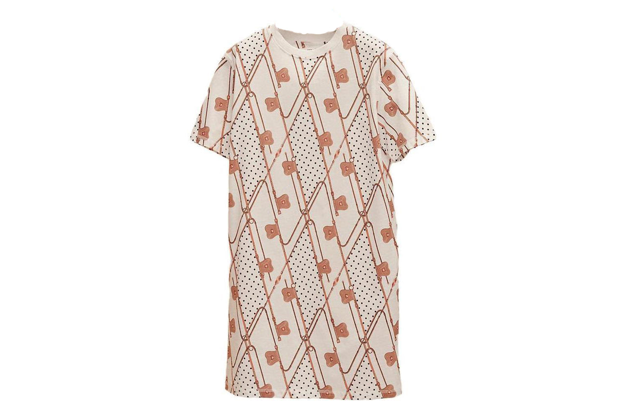 HERMES Short-Sleeved Dresses Women's White