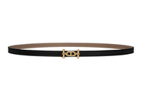 HERMES Epsom Calfskin Double-Sided Leather Belt Leather Belts Unisex Black Width: 1.3cm