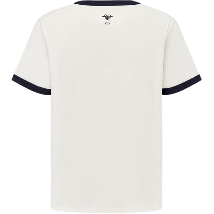 DIOR DIORIVIERA Logo Letter Print Casual Crew Neck Short-Sleeved T-Shirt T-Shirt Women's Ecru