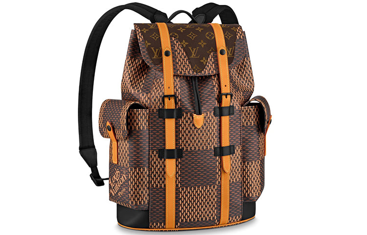LOUIS VUITTON X Nigo Christopher Backpack Damier Ebene Giant Pm Brown