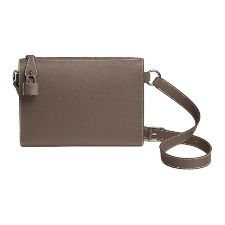 HERMES Evercolor Calfskin Shoulder Bag Crossbody Bag Women's 18 Etoupe Elephant Gray