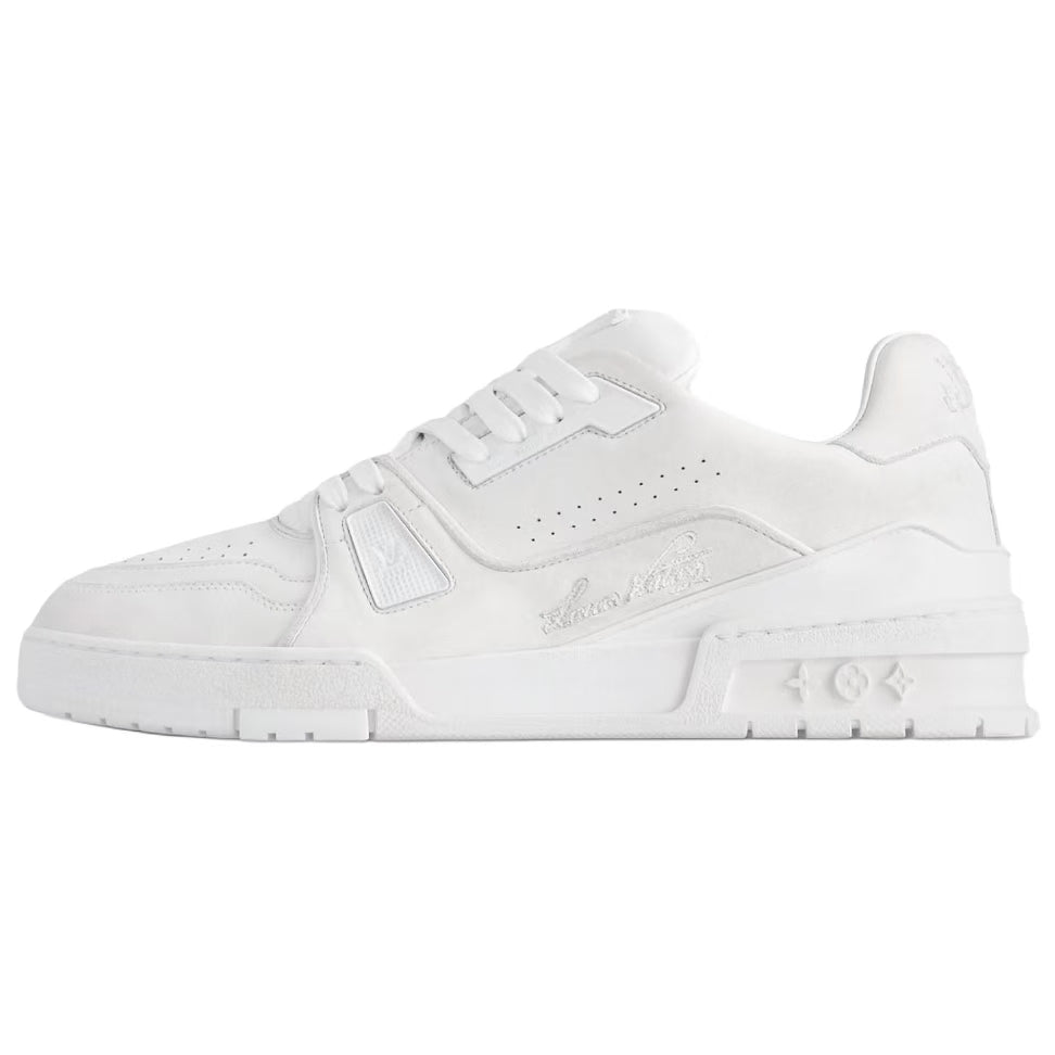 LOUIS VUITTON Trainer 2025 Spring Men's Collection Low-Top Skateboard Shoes Unisex White Vintage Old