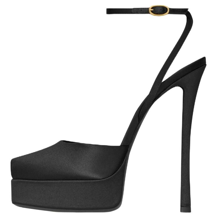 SAINT LAURENT La Scandale Square Open-Toe Sandals Women's