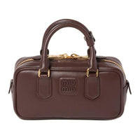 MIU MIU Arcadie Series Leather Shoulder Bag, Crossbody Bag, Handbag Women's Briarwood