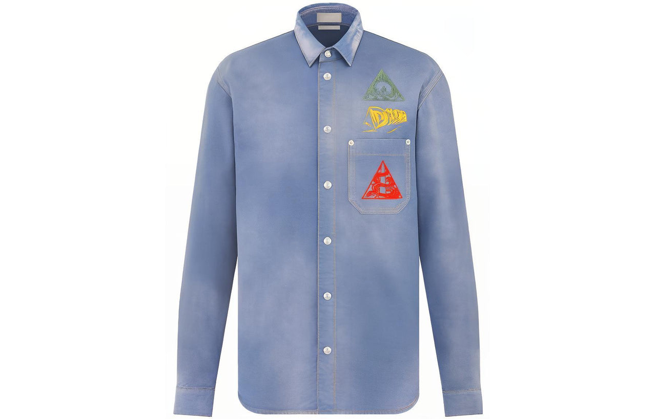 DIOR Buttoned Long Sleeved Denim Shirt