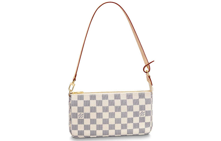 LOUIS VUITTON Damier Azu Canvas Canvas Bag Mahjong Accessories Bag Shoulder Bag Women's Beige Yellow