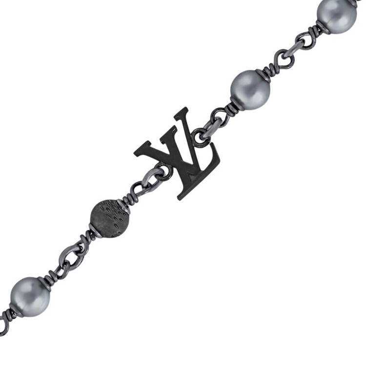 LOUIS VUITTON Metal Bracelets Unisex Black