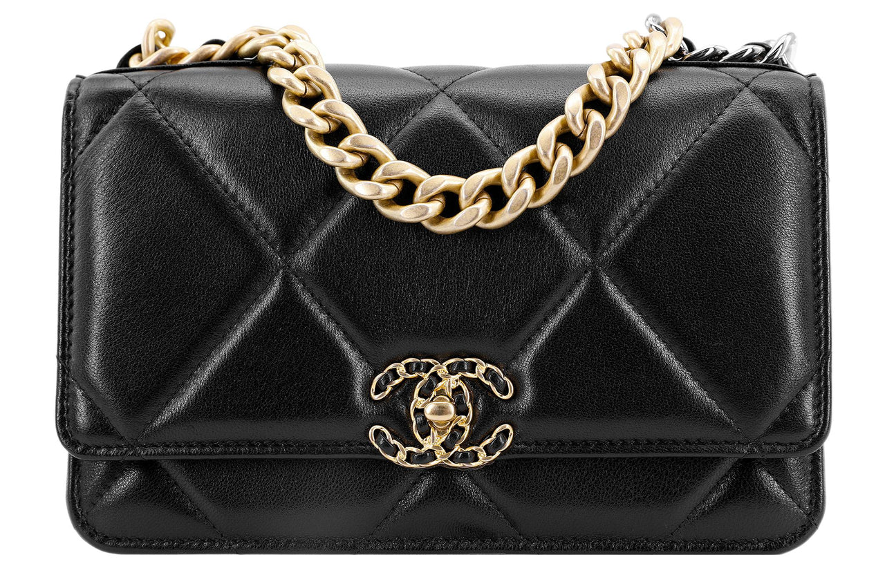 CHANEL 19Bag Sheepskin Chain Bag Shoulder Bag Crossbody Bag Regular Women's Black