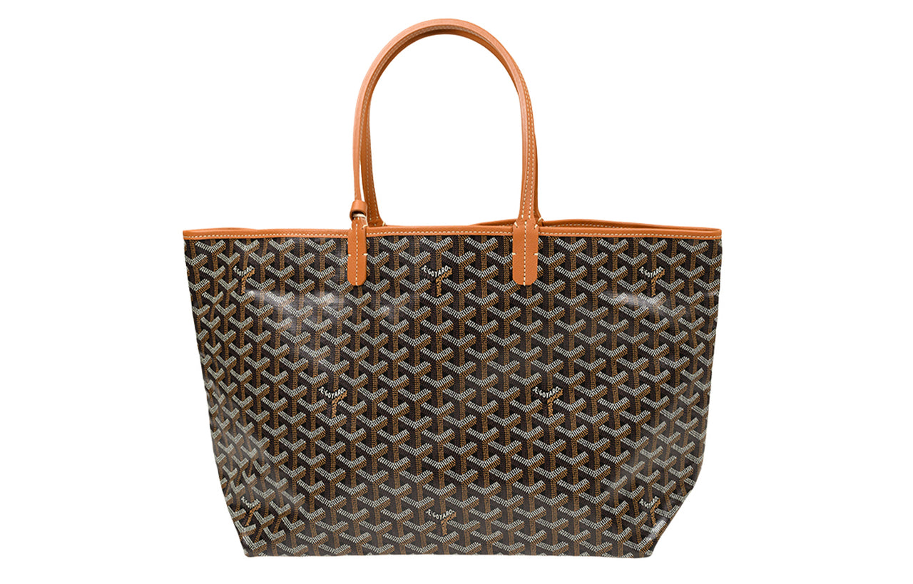 GOYARD Saint Louis PVC Dog's Teeth Tote Bag Shopping Bag Handbag Small Size Women's Coffee