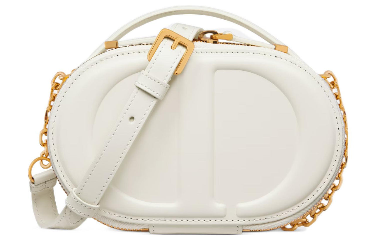 DIOR Cow Leather Camera Bag, Crossbody Bag, Shoulder Bag Women's White