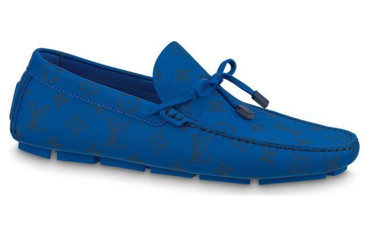 LOUIS VUITTON Driver Moccasin Shoes 'Blue Monogram'