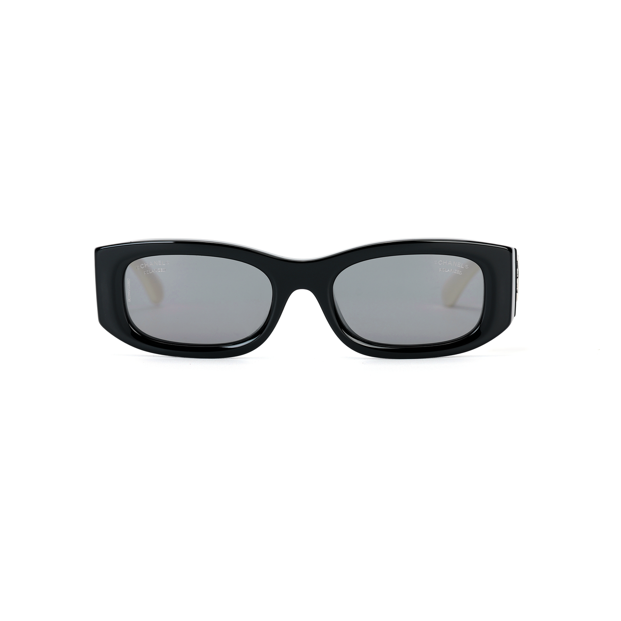 CHANEL Irregular Shape Sunglasses Unisex Black