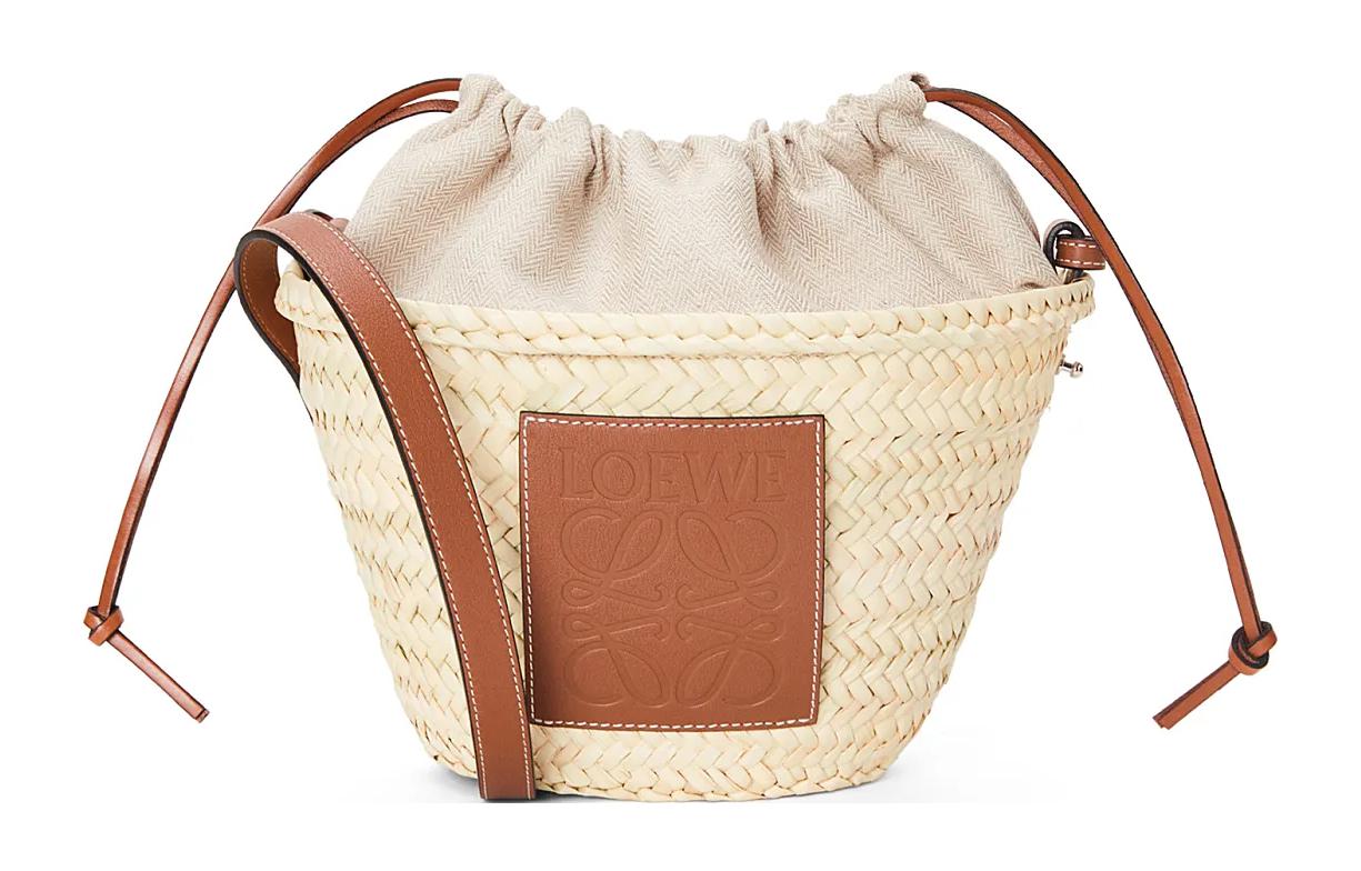 LOEWE Palm Leaf With Cow Leather Bucket Bags Crossbody Bag, Shoulder Bag Women's