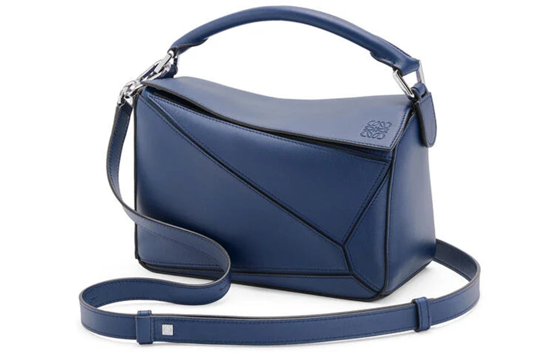 LOEWE Puzzle Cow Leather Shoulder Bag, Crossbody Bag, Handbag Trumpets Women's Ocean Blue