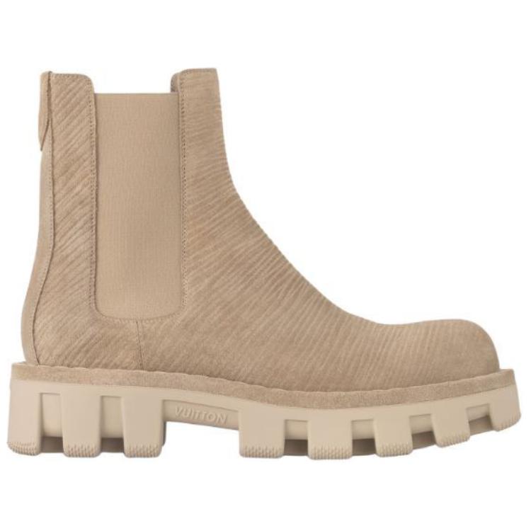 LOUIS VUITTON Short Chelsea Boots Men's Beige