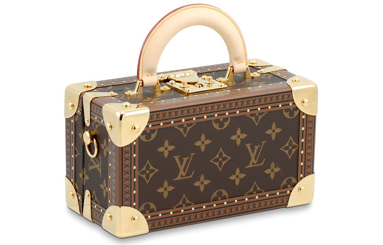 LOUIS VUITTON Coated Canvas Handbag Shoulder Bag Crossbody Bag Hard Case Unisex Brown