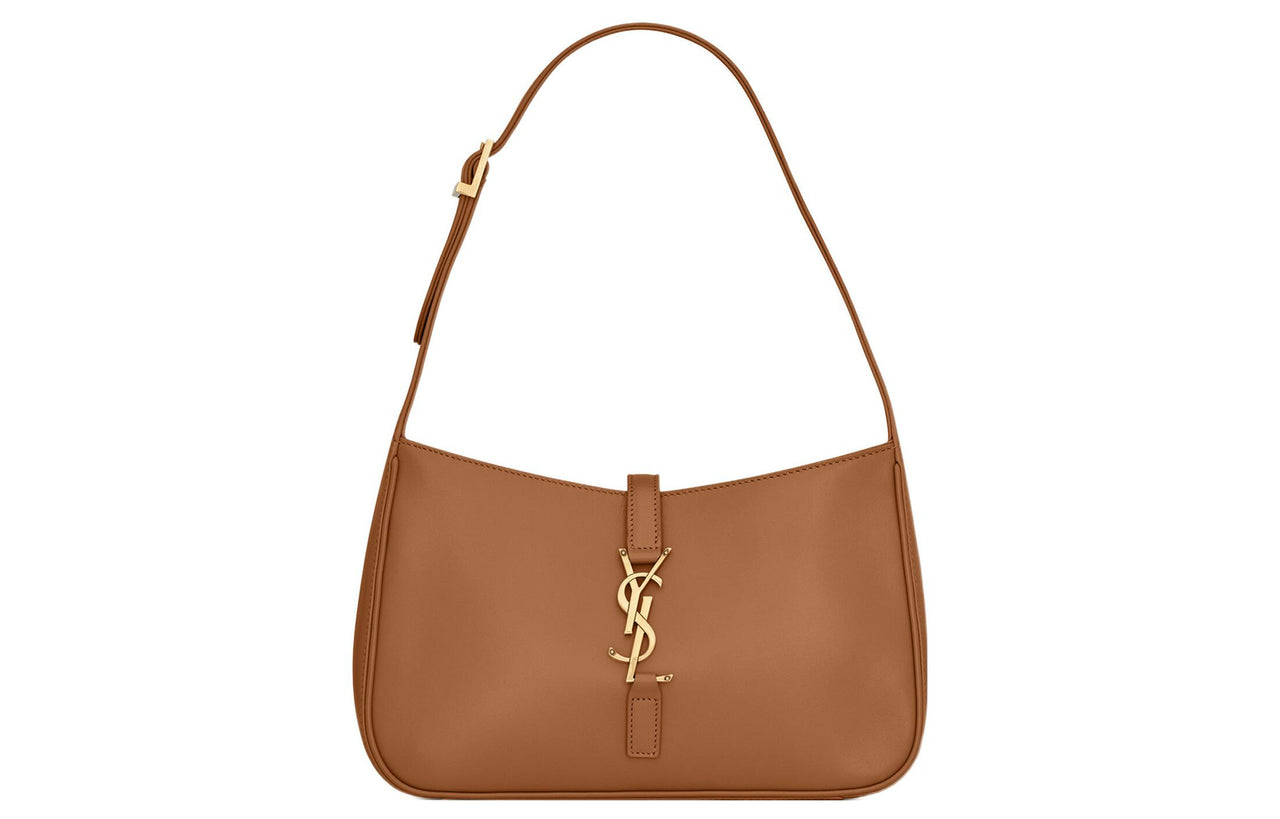 SAINT LAURENT LE5A7 Smooth Calf Leather Shoulder Bag Hobo Bag Handbag Shoulder Bag Women's Sand Dune Brown