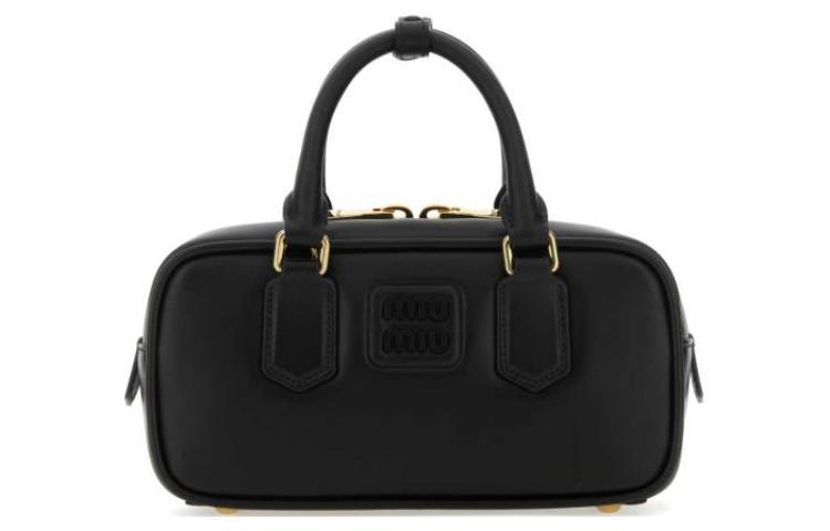 MIU MIU Arcadie Series Leather Bowling Bag, Handbag Regular Women's Black