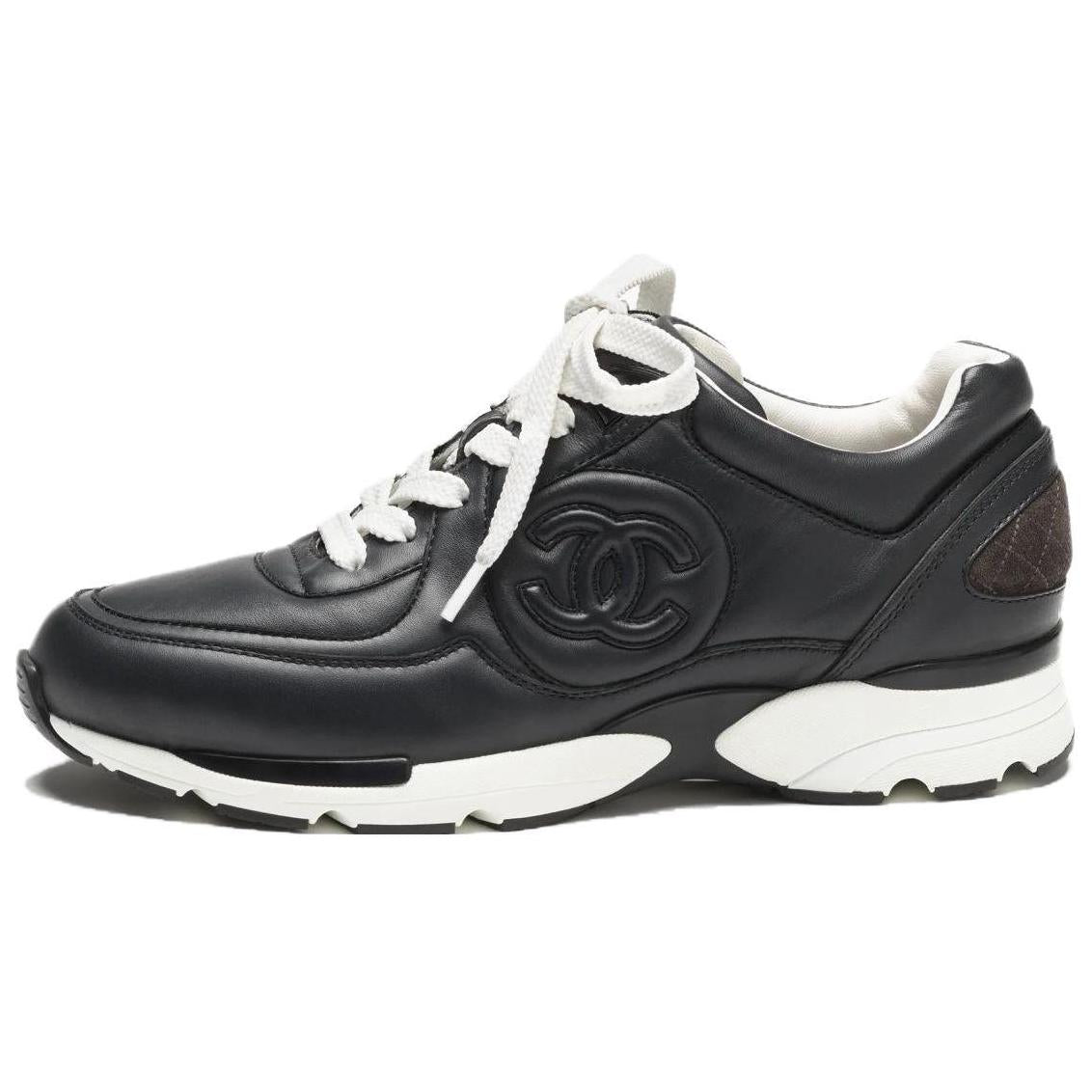 CHANEL Low-Top Casual Shoes Women's Black Gray Color