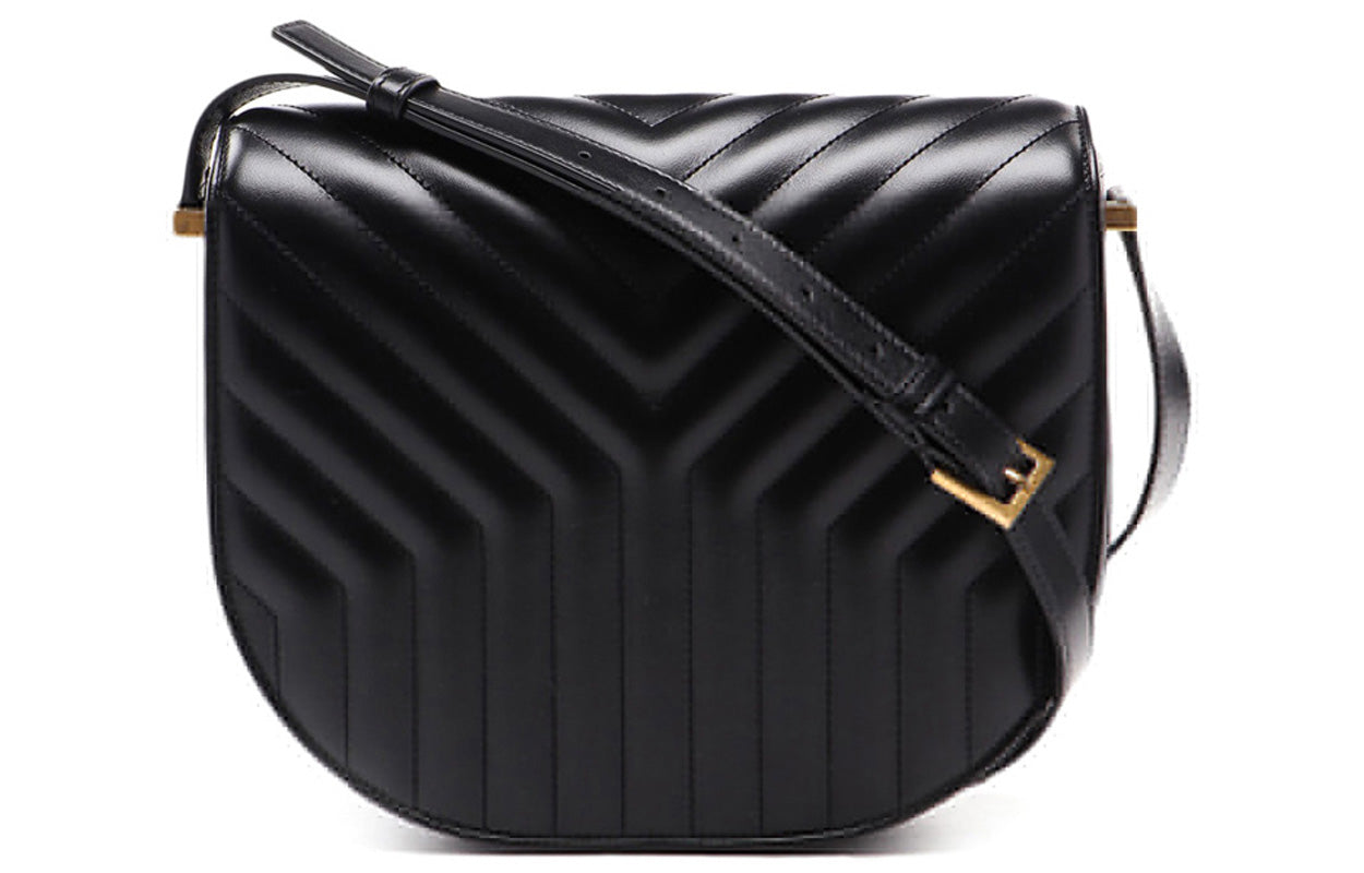 SAINT LAURENT Joan Quilting Leather Shoulder Bag Crossbody Bag Women's Black