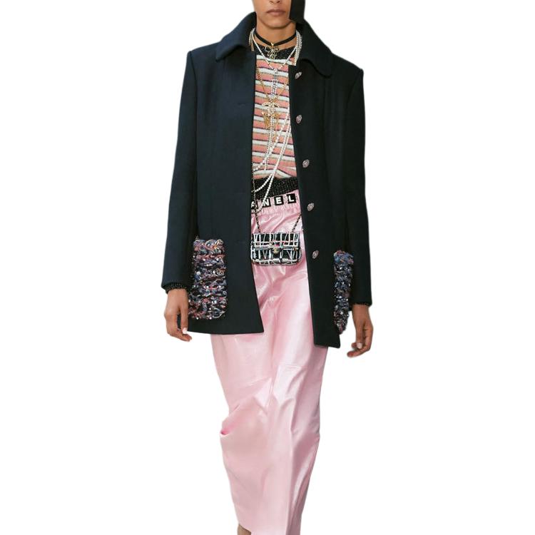 CHANEL FW22 Coats Women's Dark Blue