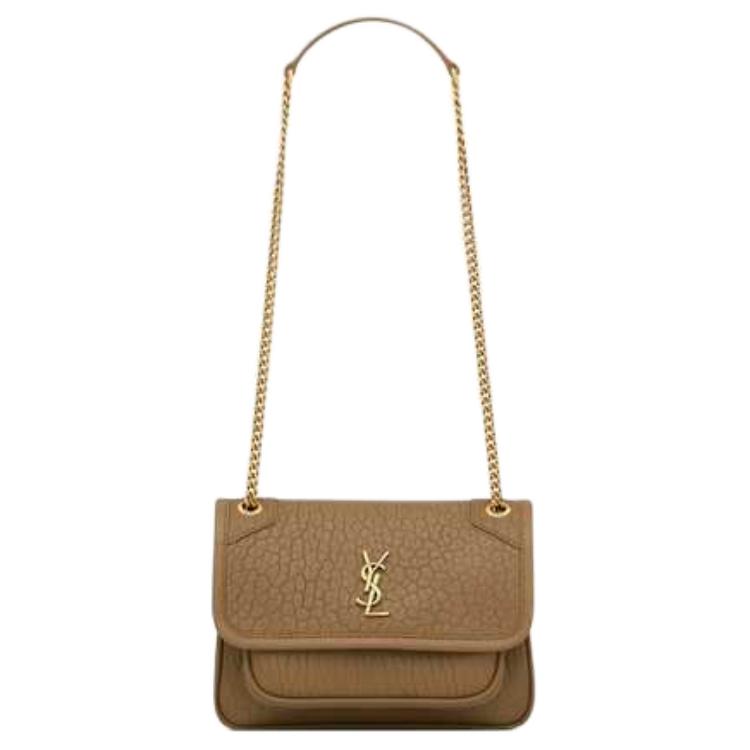 SAINT LAURENT Niki Sheepskin Crossbody Bag, Shoulder Bag Mini Women's Dark Cork