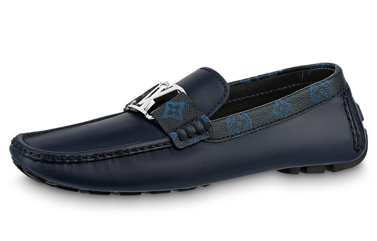 LOUIS VUITTON Lv Monte Carlo Moccasin Shoes 'Navy With Monogram Collar'