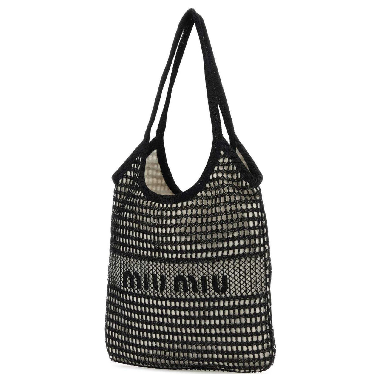 MIU MIU Yarn With Linen Handbag Women's Black