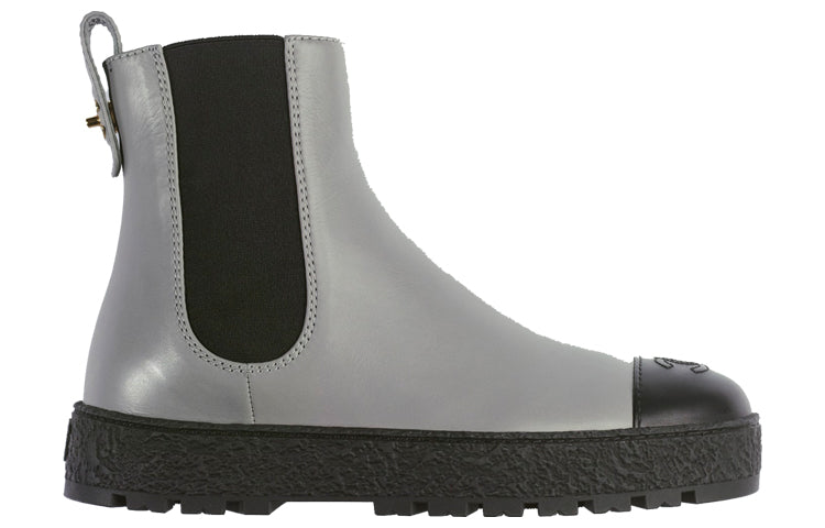 CHANEL Chelsea Shoes Women's Gray Black