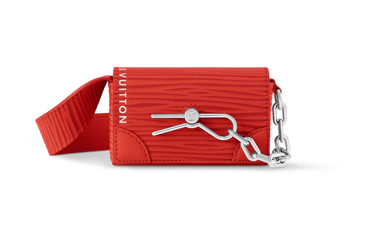 LOUIS VUITTON Steamer Cow Leather Small Box Wallet Shoulder Bag Crossbody Bag Extra Mini Men's Vermilion