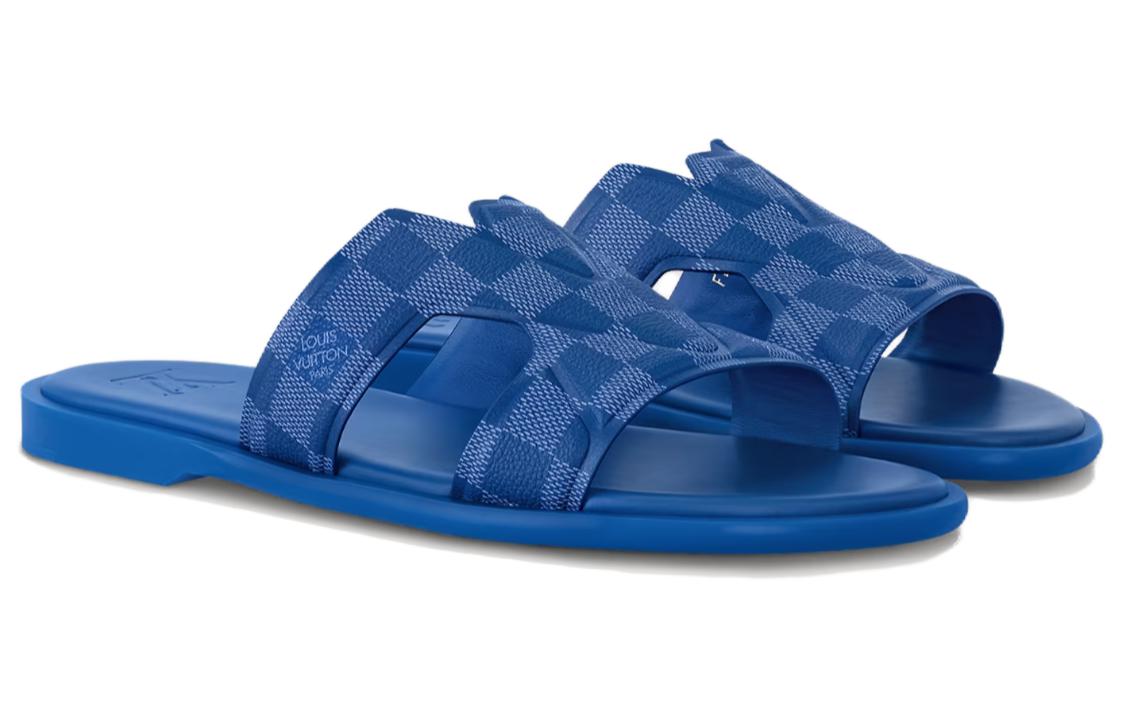 LOUIS VUITTON Quiet Slide Slippers Men's Sea Blue