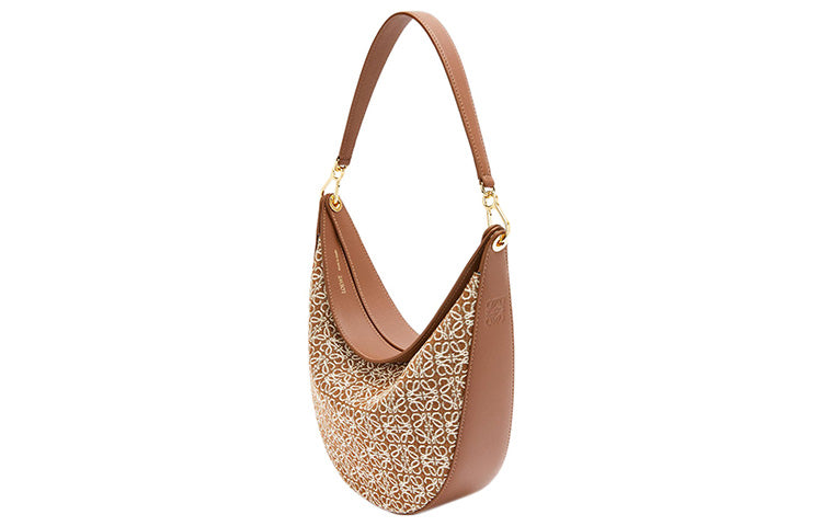 LOEWE Luna Shoulder Bag Anagram Jacquard Tan/Pecan