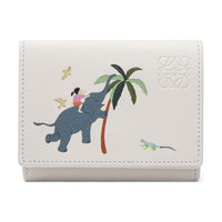 LOEWE Suna Fujita Collaboration Satin Calfskin Wallet Women's White
